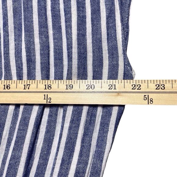 Rails Angelina Striped Smocked Tunic Dress Blue White Linen Blend Size Large - Picture 14 of 16